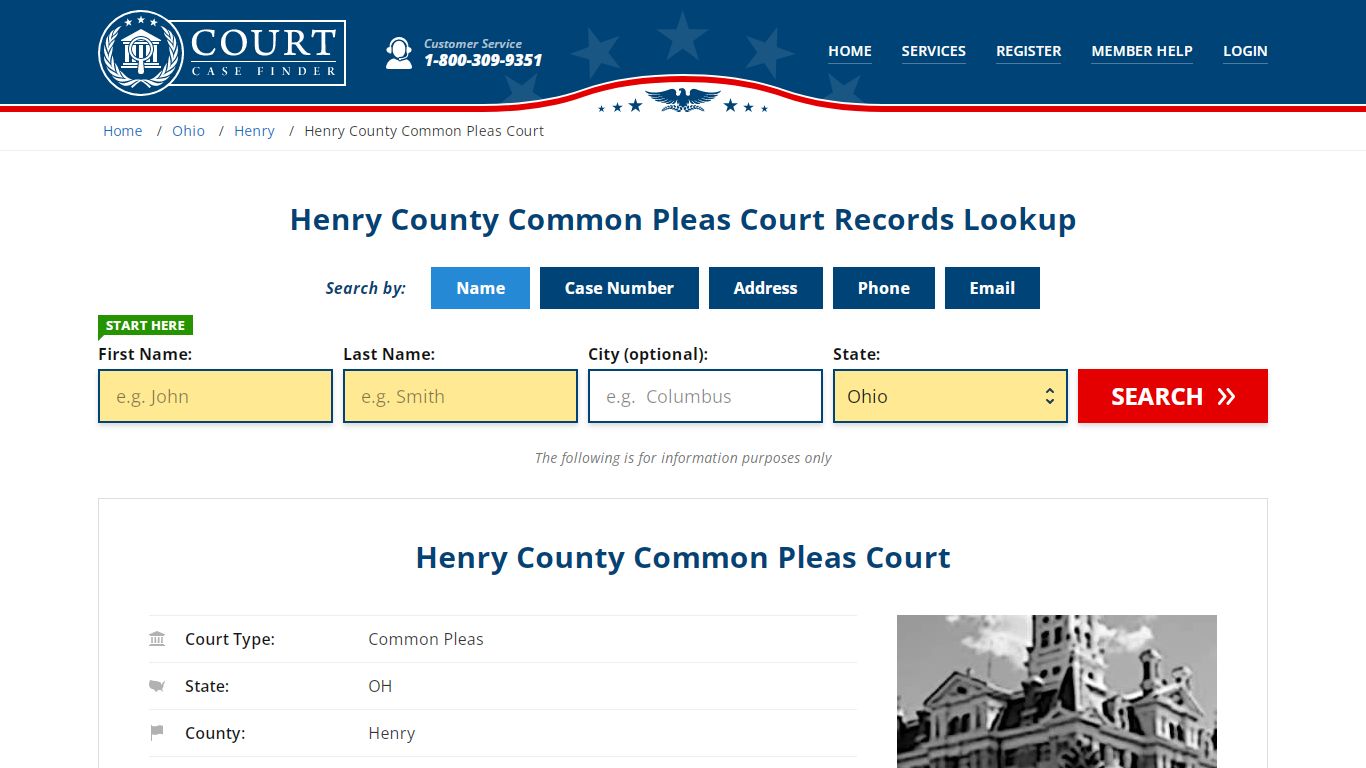 Henry County Common Pleas Court Records Lookup - CourtCaseFinder.com