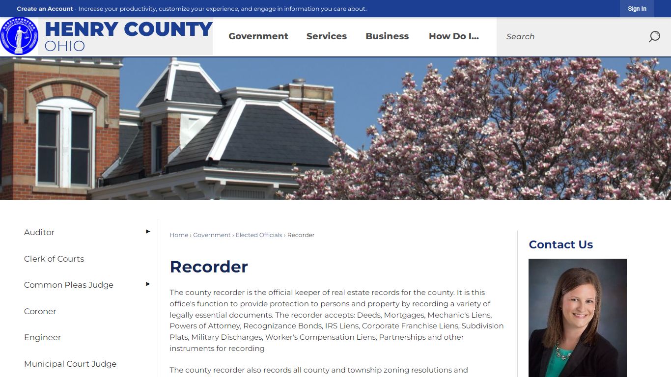 Recorder | Henry County, OH