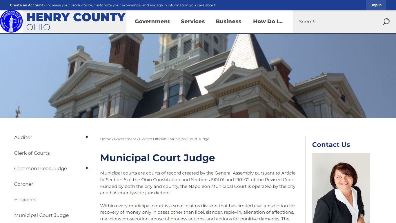 Municipal Court Judge | Henry County, OH